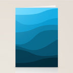 Blue wavy ocean Stationery Card Gallery Image 2