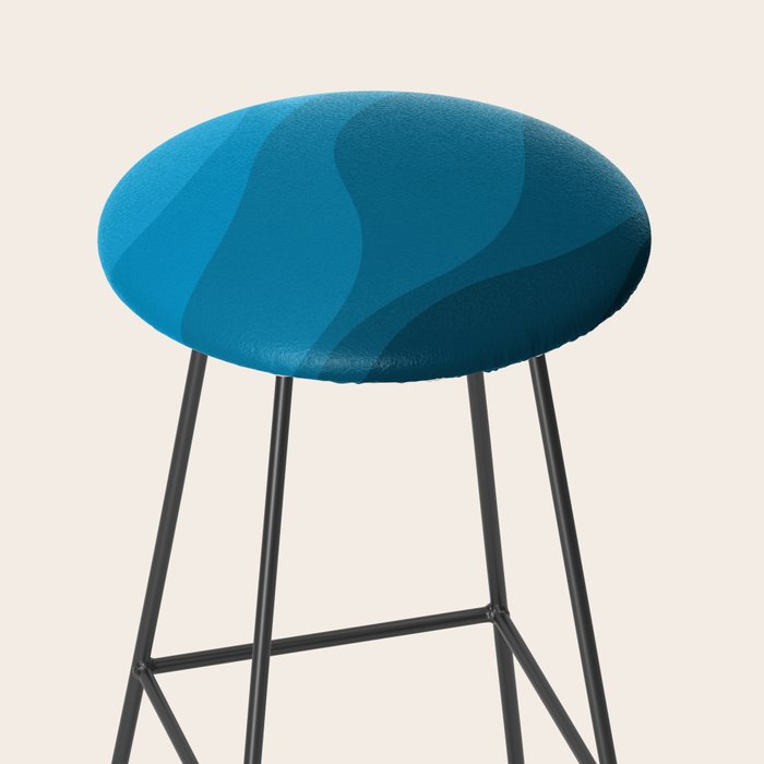 Blue wavy ocean Stool Gallery Image 2