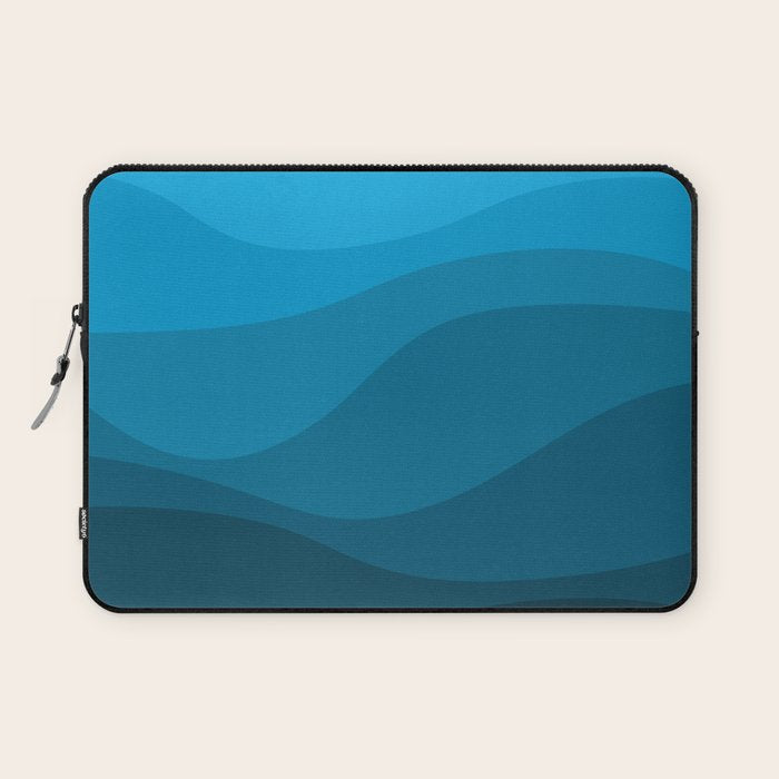 Blue wavy ocean Laptop Sleeve Gallery Image 1