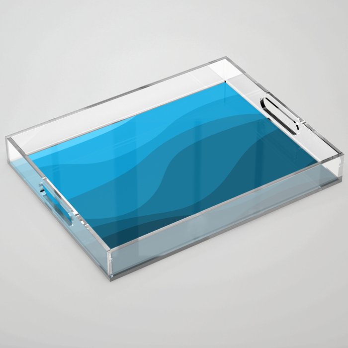 Blue wavy ocean Acrylic Tray Gallery Image 1
