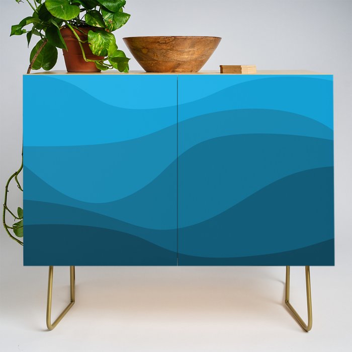 Blue wavy ocean Credenza Gallery Image 1