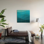 Blue wavy ocean Wood Wall Art Gallery Image 2