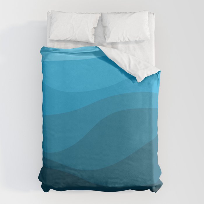 Blue wavy ocean Duvet Cover Gallery Image 6