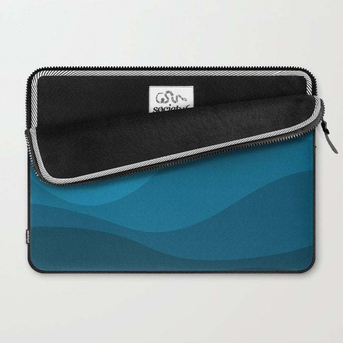 Blue wavy ocean Laptop Sleeve Gallery Image 2