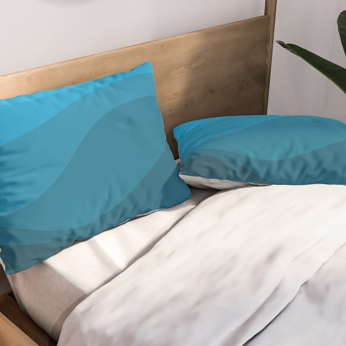 Blue wavy ocean Pillow Sham Gallery Image 2