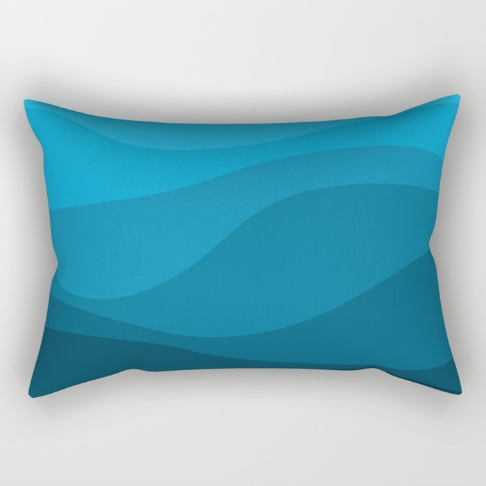Blue wavy ocean Rectangular Pillow Gallery Image 1