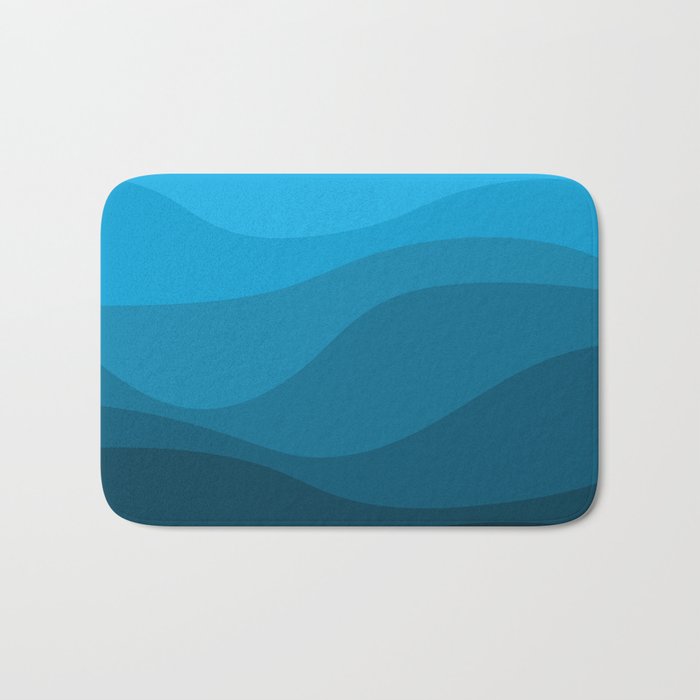 Blue wavy ocean Bath Mat Gallery Image 1