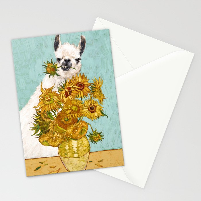 Naughty Llama and The Sunflowers Stationery Card Gallery Image 2