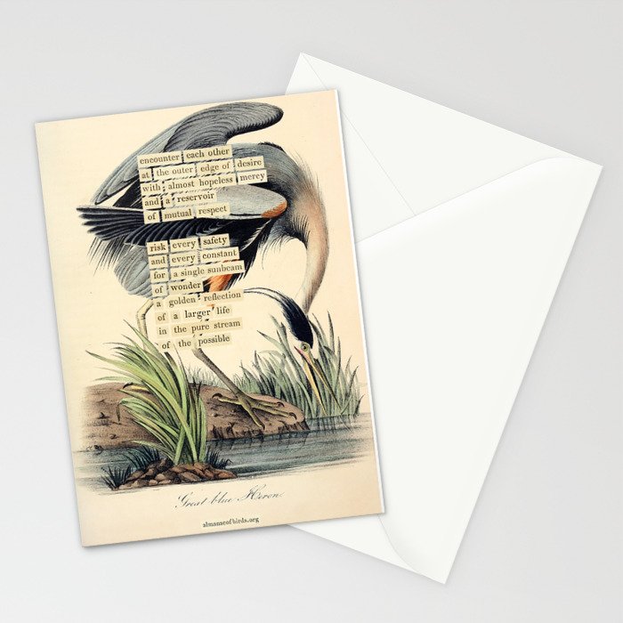 Bird Divinations: Great Blue Heron (about: almanacofbirds.org) Stationery Card Gallery Image 2