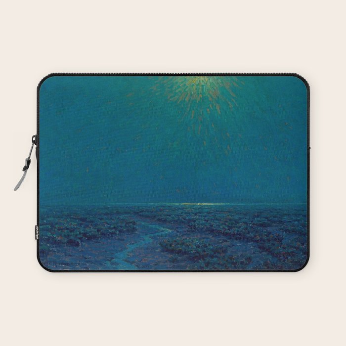 Granville Redmond-Moonlight on the Marsh Oil Painting Laptop Sleeve Gallery Image 1