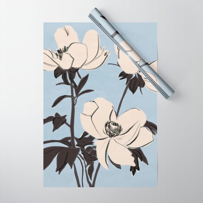 Modern Art Flowers 7 Wrapping Paper Gallery Image 1