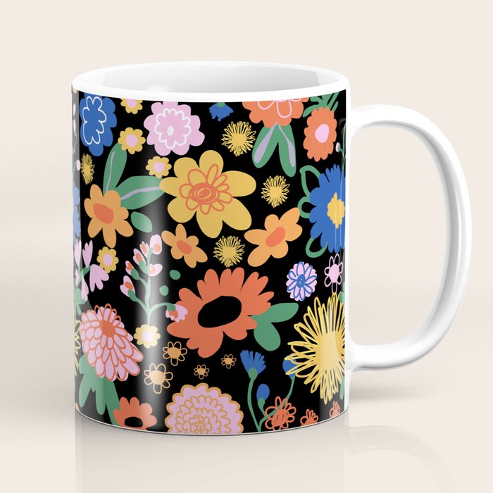 Night flowers pattern Coffee Mug Gallery Image 1