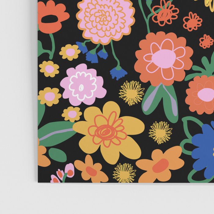 Night flowers pattern Poster Gallery Image 3