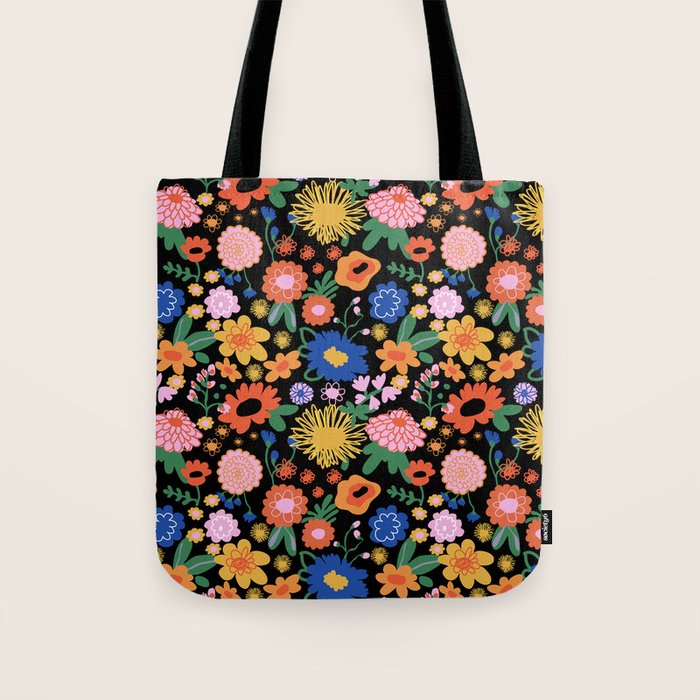 Night flowers pattern Tote Bag Gallery Image 1