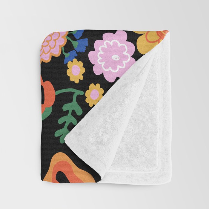 Night flowers pattern Throw Blanket Gallery Image 3