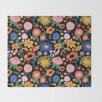 Night flowers pattern Throw Blanket Gallery Image 2