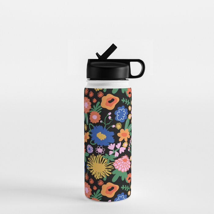Night flowers pattern Water Bottle Gallery Image 1