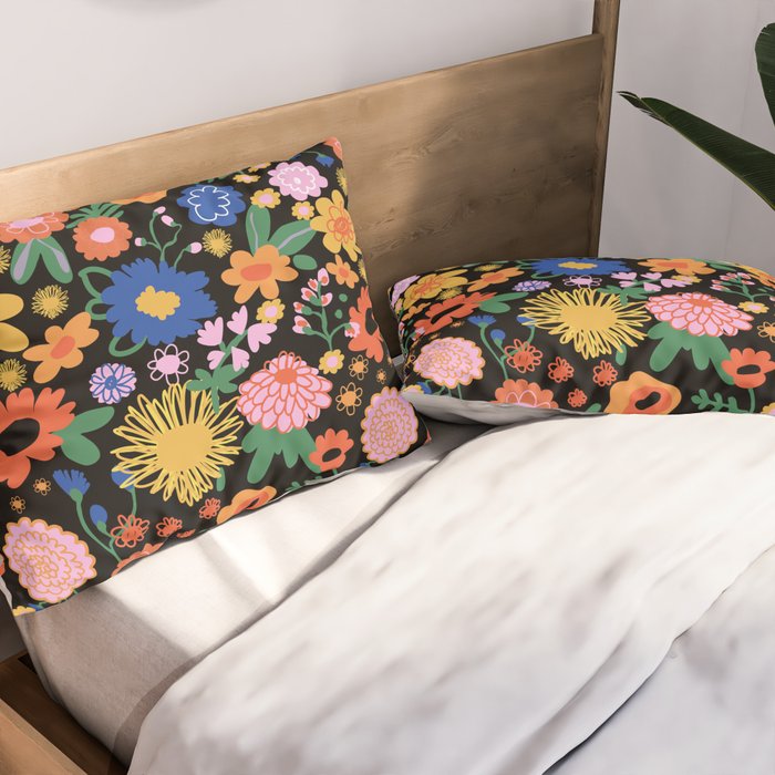Night flowers pattern Pillow Sham Gallery Image 2