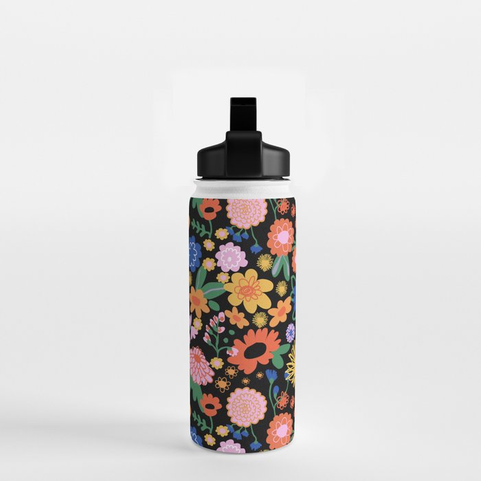 Night flowers pattern Water Bottle Gallery Image 2