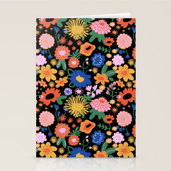 Night flowers pattern Stationery Card Gallery Image 2