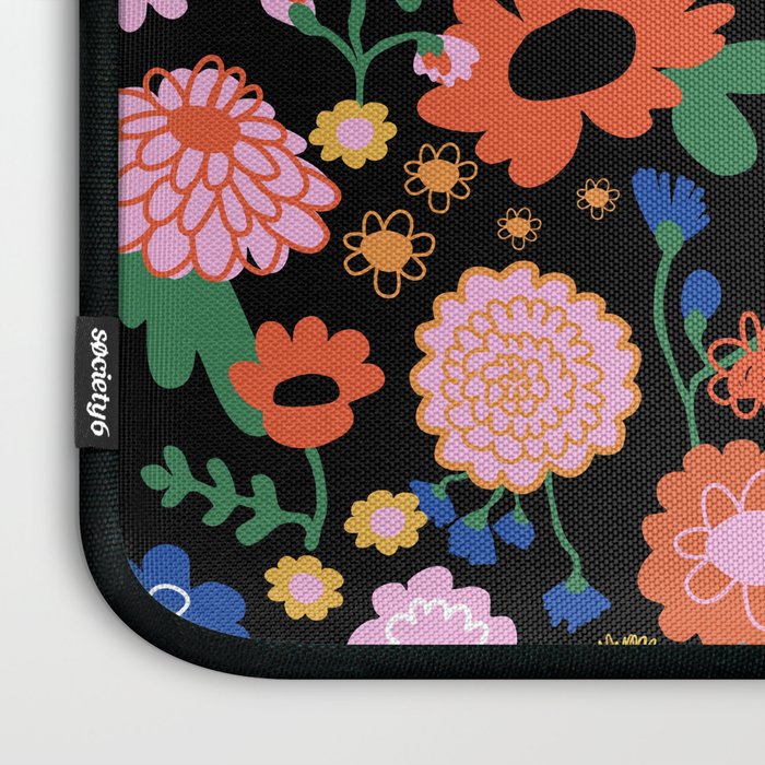 Night flowers pattern Laptop Sleeve Gallery Image 3