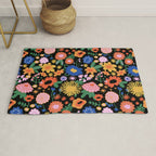Night flowers pattern Rug Gallery Image 1
