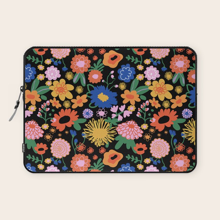 Night flowers pattern Laptop Sleeve Gallery Image 1