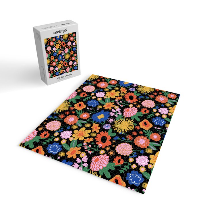 Night flowers pattern Jigsaw Puzzle Gallery Image 2