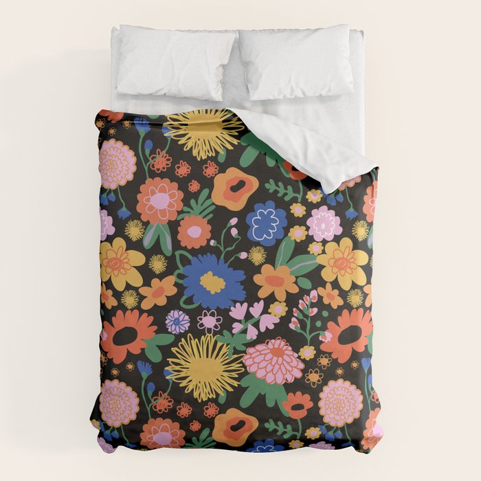 Night flowers pattern Duvet Cover Gallery Image 1