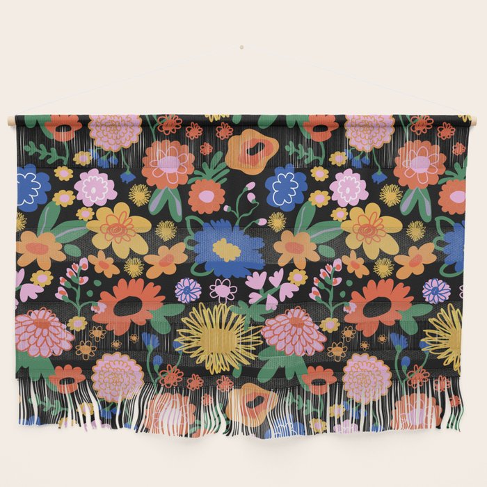 Night flowers pattern Wall Hanging Gallery Image 1