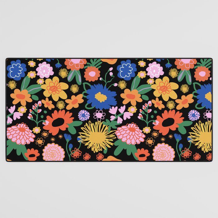 Night flowers pattern Desk Mat Gallery Image 3