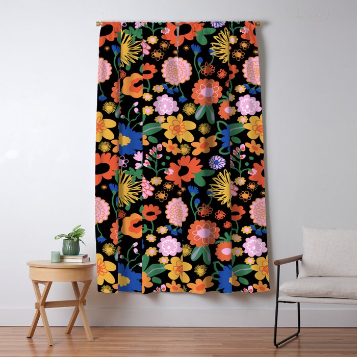 Night flowers pattern Window Curtain Gallery Image 5