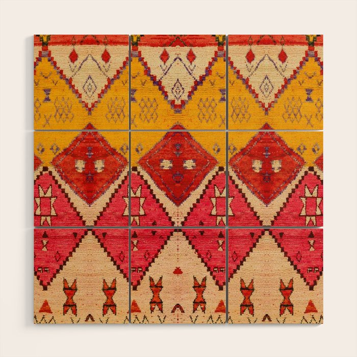 Heritage Moroccan Berber Carpet Design Wood Wall Art Gallery Image 1