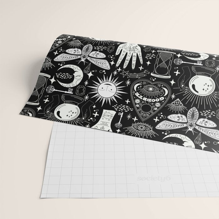Enchanted - Enchantment - Black and White Wrapping Paper Gallery Image 2