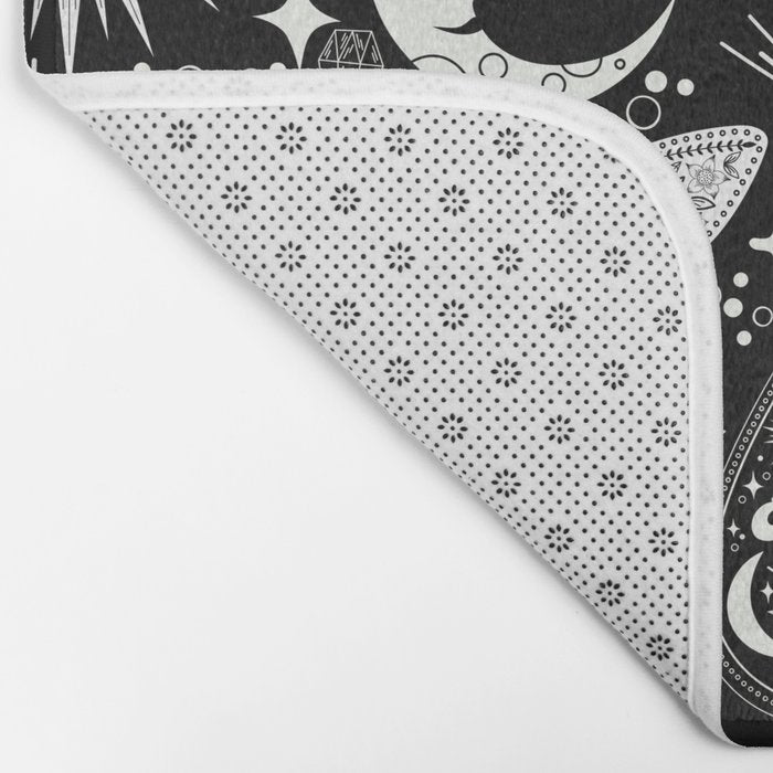 Enchanted - Enchantment - Black and White Bath Mat Gallery Image 2