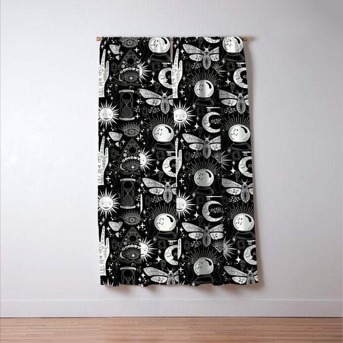 Enchanted - Enchantment - Black and White Window Curtain Gallery Image 3