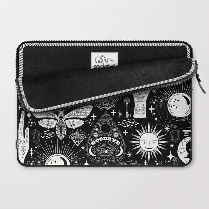 Enchanted - Enchantment - Black and White Laptop Sleeve Gallery Image 2