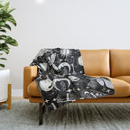 Enchanted - Enchantment - Black and White Throw Blanket Gallery Image 1