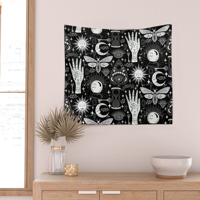 Enchanted - Enchantment - Black and White Wall Tapestry Gallery Image 2