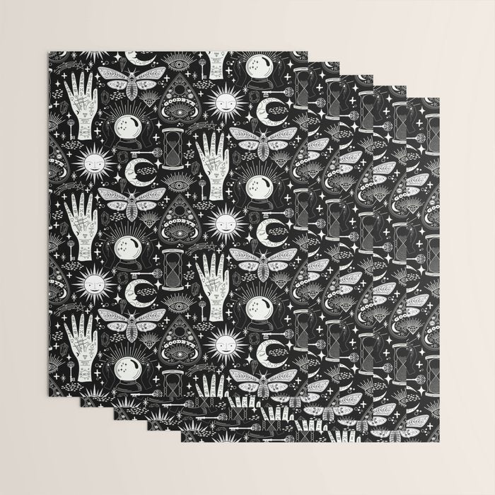 Enchanted - Enchantment - Black and White Wrapping Paper Gallery Image 3