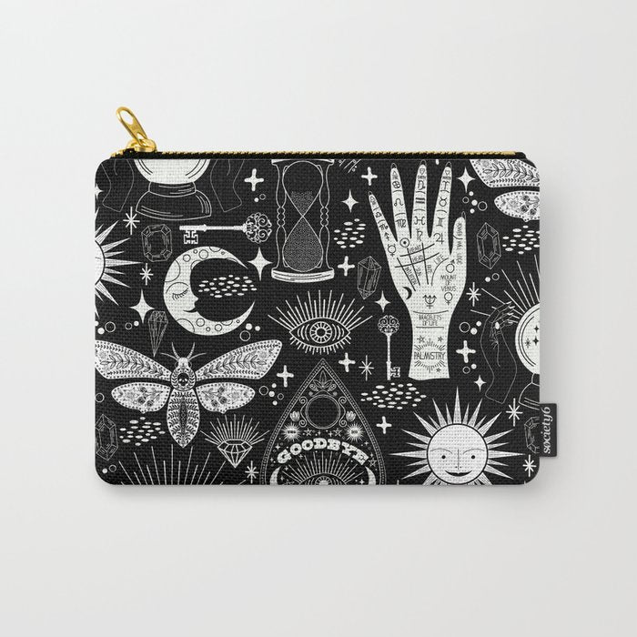Enchanted - Enchantment - Black and White Carry All Pouch Gallery Image 1