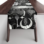 Enchanted - Enchantment - Black and White Table Runner Gallery Image 1