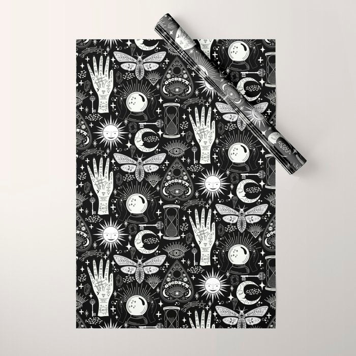Enchanted - Enchantment - Black and White Wrapping Paper Gallery Image 1
