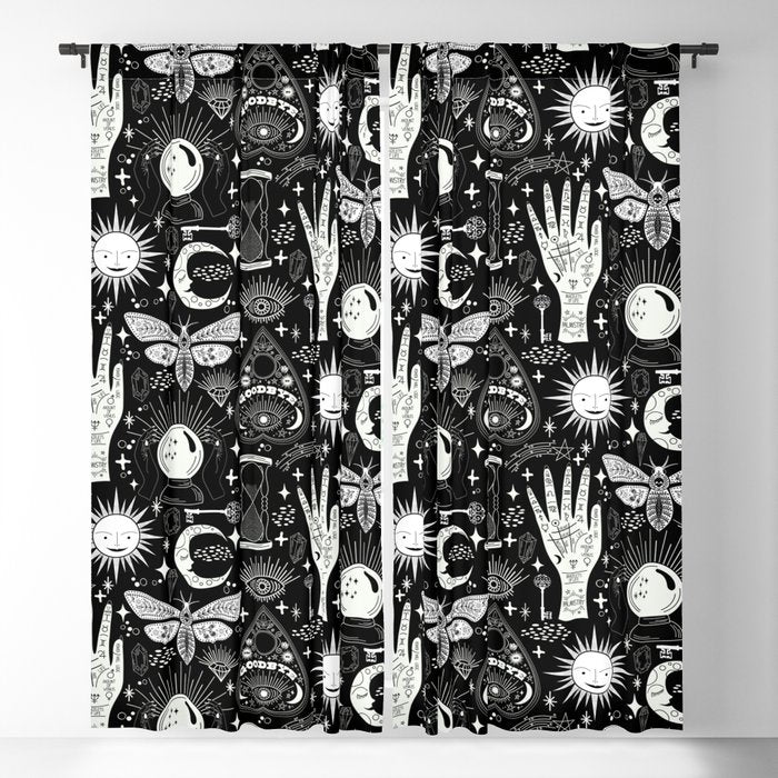 Enchanted - Enchantment - Black and White Window Curtain Gallery Image 5