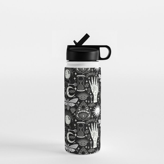 Enchanted - Enchantment - Black and White Water Bottle Gallery Image 1