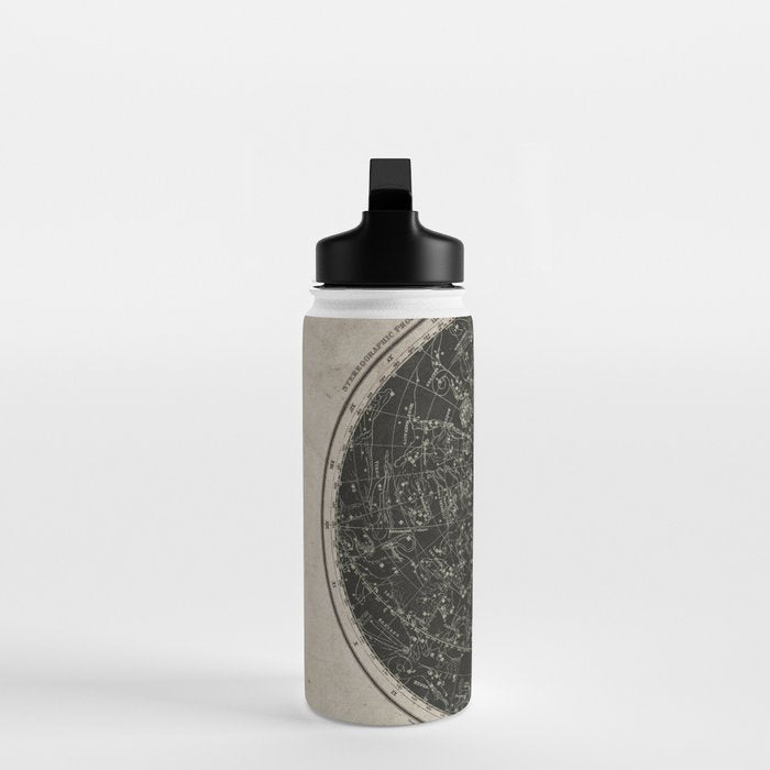 Constellations of the Northern Hemisphere on Vintage Paper Water Bottle Gallery Image 3