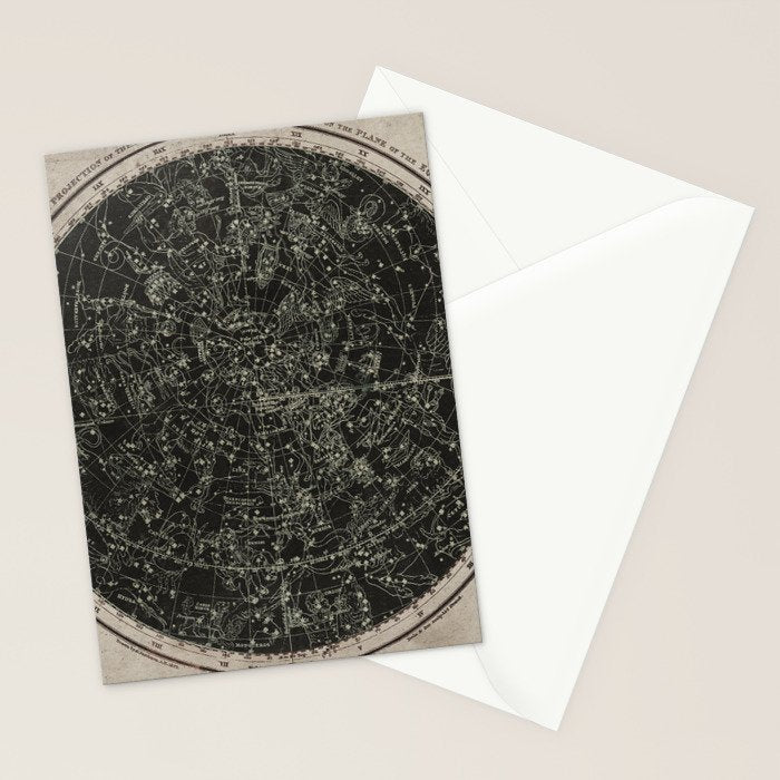 Constellations of the Northern Hemisphere on Vintage Paper Stationery Card Gallery Image 2
