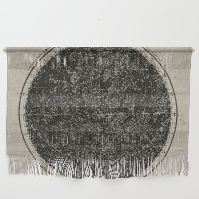 Constellations of the Northern Hemisphere on Vintage Paper Wall Hanging Gallery Image 1