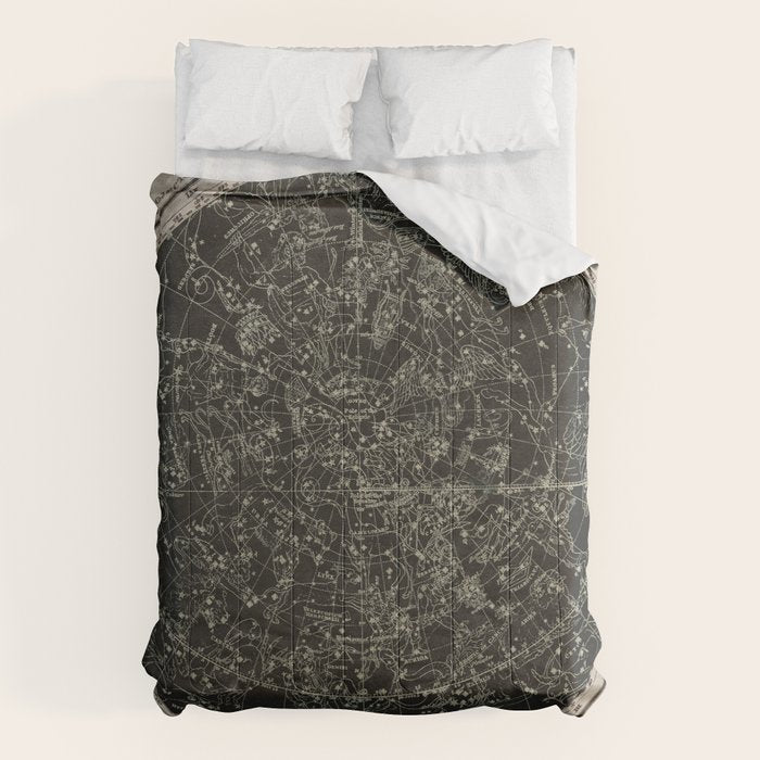 Constellations of the Northern Hemisphere on Vintage Paper Comforter Gallery Image 6