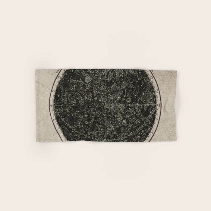 Constellations of the Northern Hemisphere on Vintage Paper Bath Towel Gallery Image 1
